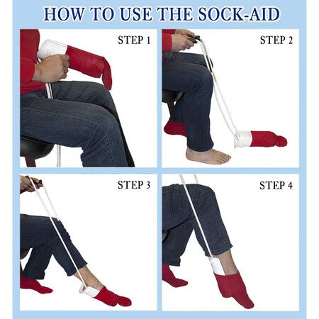 Deluxe Sock Aid, Socks Helper with Foam Handles (for Regular Socks)