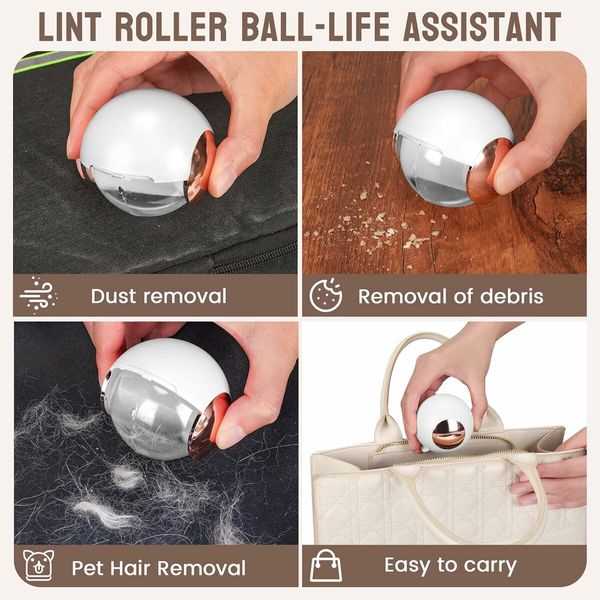 Washable and Reusable Lint Roller Ball, Sticky Portable Pet Hair Removal Tool for Clothing, Furniture, Carpets, Beds, Sofas, and More