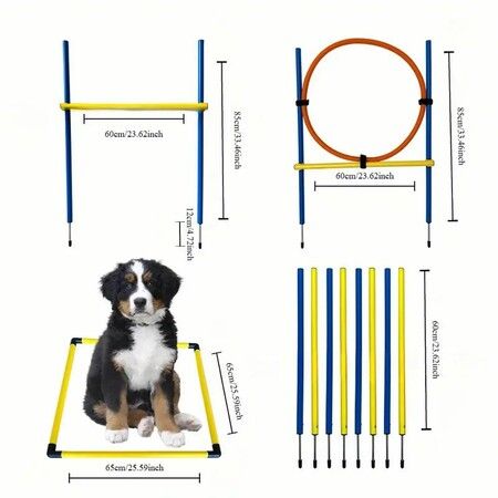 Pet Agility Dog Training Device, Dog Barrier Training Jumping Pole, Jumping Ring, Fence, Dog Agility Training Equipment