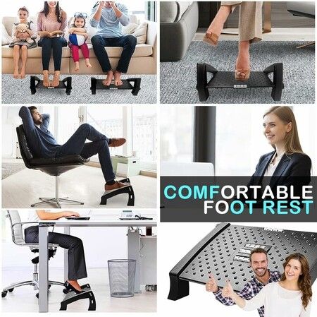 Ergonomic Foot Rest Under Desk, Adjustable Height Office Foot Rest for Under Desk at Work, Foot Rest Under Desk
