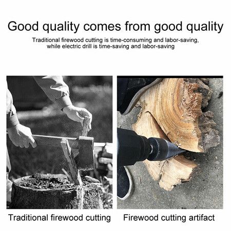 6Pcs 32/42mm Firewood Splitter Cone Drill Bit Round Hex Square Shank Wood breaker Split Woodworking Tools