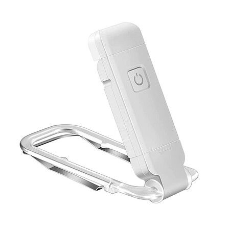 USB Rechargeable Book Light, Warm White, Brightness Adjustable for Eye Protection, LED Clip on Portable Bookmark Light for Reading in Bed, Car (White)