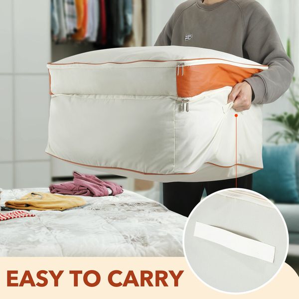 2 Layer Storage Bag Container Foldable Clothes Organiser Closet Wardrobe Garment Blanket Travel Clothing Bin 140L with Handle