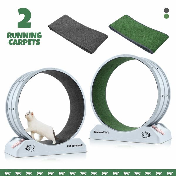 Cat Wheel Running Toy Exerciser Fitness Workout Treadmill Machine Indoor Feline Spinning Walking Training Circle Plastic