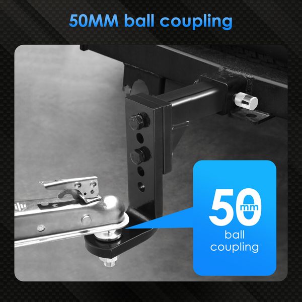 Adjustable Tow Bar Heavy Duty Car Caravan Vehicle Boat Drop Towing Ball Mount Tongue Trailer Hitch Receiver 4000kg 4WD