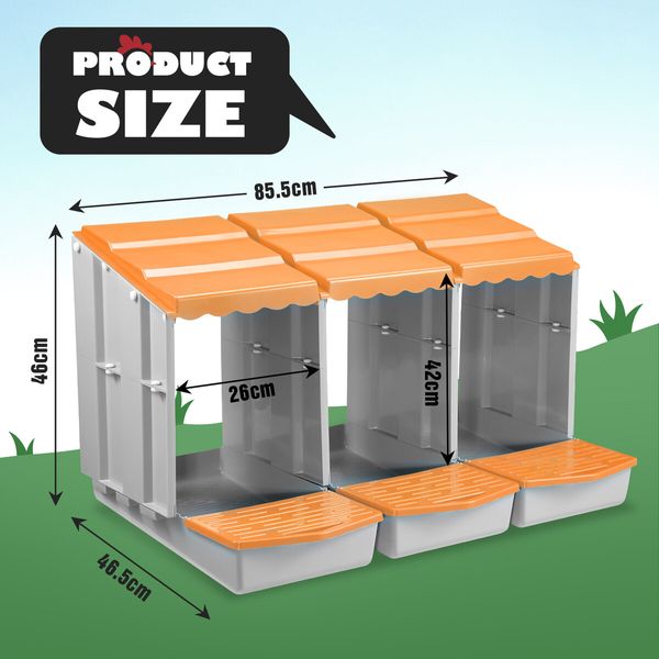 3 Hole Chicken Nesting Box Hen Chook Roll Away Modular Laying Boxes Poultry Perch Egg Coop Nest House Plastic