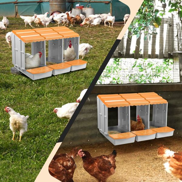 3 Hole Chicken Nesting Box Hen Chook Roll Away Modular Laying Boxes Poultry Perch Egg Coop Nest House Plastic