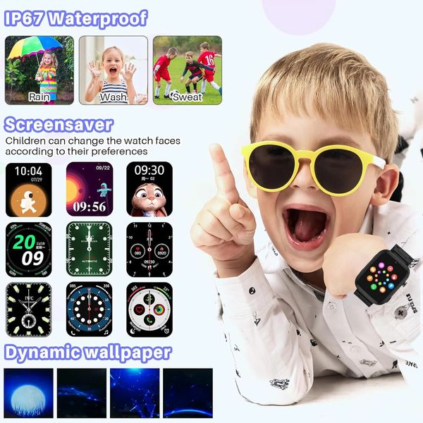 4G Smart Watch for Kids,GPS Tracker Watch,2- Way Calling,Camera,SOS,WiFi,Touch Screen Kids Phone Watch for Boys Girls Gifts,Black