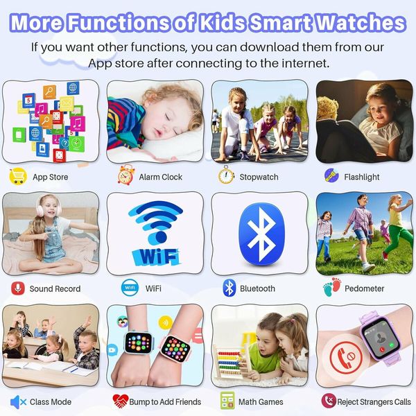 4G Smart Watch for Kids,GPS Tracker Watch,2- Way Calling,Camera,SOS,WiFi,Touch Screen Kids Phone Watch for Boys Girls Gifts,Black