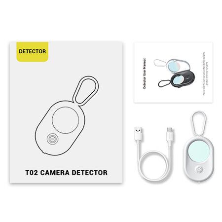 Portable Hidden Camera Detector Anti Spy Detector Bug Spy Camera Finder Anti-Peeping Infrared Scanning For Business,Office,Airbnb,Hotels,Bathroom Color White