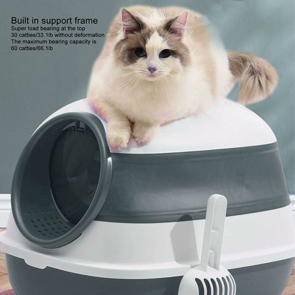 Cat Litter Box with Lid and UV, Portable Kitty Litter Box with Scoop, Private Space for Your Feline Friends