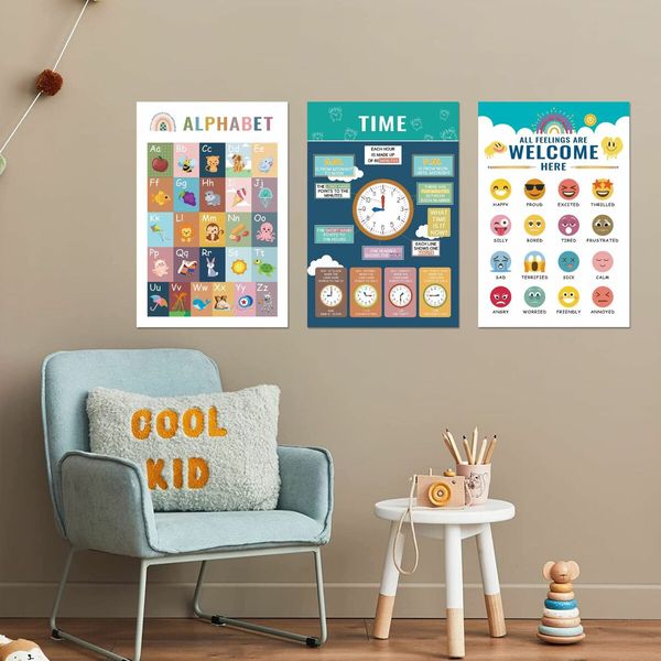 16 Kids Posters for Toddlers  Teacher Posters  Classroom Decoration Posters Elementary Pre-K Learning Posters Nursery Home School Alphabet Posters