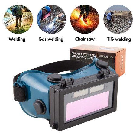 Auto Darkening Welding Goggles with Clear Inner Lenses Welding Helmet Solar Welder Eyes Glasses Flip Up Lens Eye Protection (Dark Green)