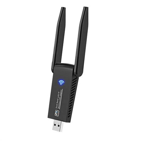 AC1300Mbps USB Wifi Dongle for PC,2 Antennas USB Wifi Adapter,Dual Band 5dBi 5GHz USB Wifi Computer Internet Adapter for PC/Tablet/Laptop Support Window and IOS