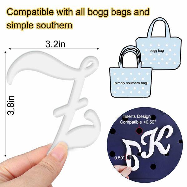 Letter Charms for Bogg Bag,Alphabet Lettering Accessories Charms Compatible with Bogg Bag Original All Models,Insert Decorative Letter for Handbag Beach Tote Bag (Z)