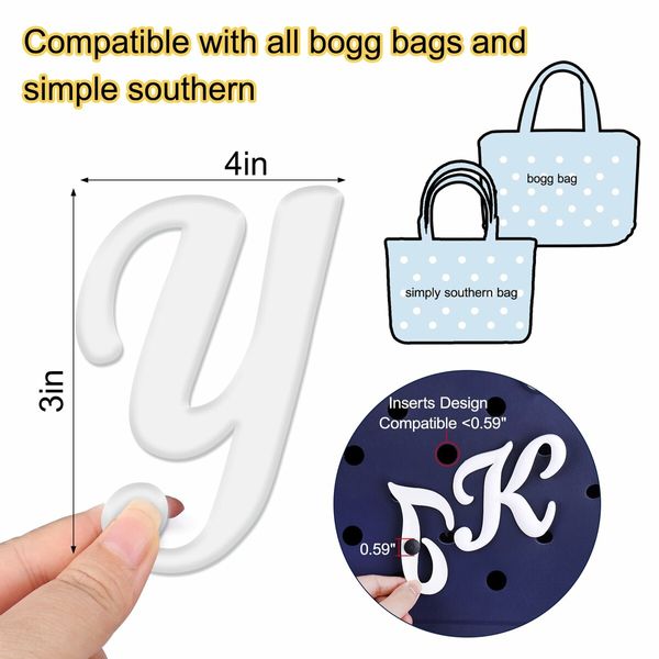 Letter Charms for Bogg Bag,Alphabet Lettering Accessories Charms Compatible with Bogg Bag Original All Models,Insert Decorative Letter for Handbag Beach Tote Bag (Y)