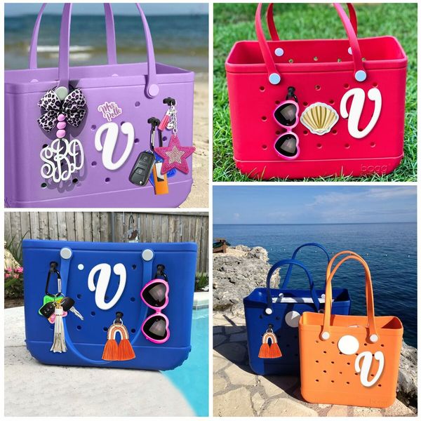 Letter Charms for Bogg Bag,Alphabet Lettering Accessories Charms Compatible with Bogg Bag Original All Models,Insert Decorative Letter for Handbag Beach Tote Bag (V)