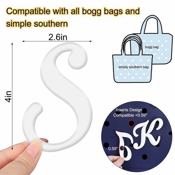 Letter Charms for Bogg Bag,Alphabet Lettering Accessories Charms Compatible with Bogg Bag Original All Models,Insert Decorative Letter for Handbag Beach Tote Bag (S)