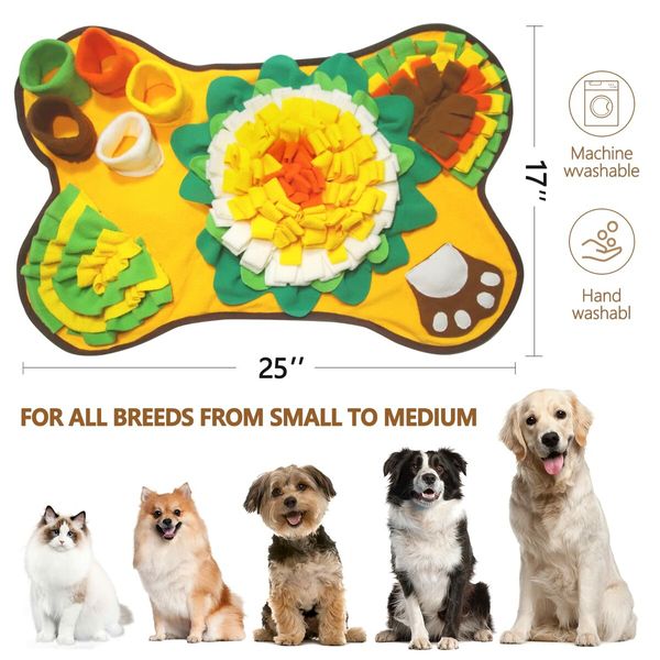 Snuffle Mat For Dogs,For Small And Medium Dogs,Interactive Sniff Mat Feeding Mat,Slow Feeder Sniffing Dog Treat Mat For Training And Stress Relief