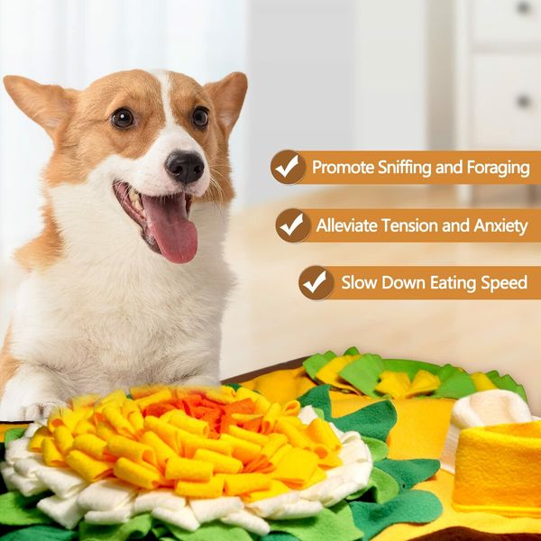 Snuffle Mat For Dogs,For Small And Medium Dogs,Interactive Sniff Mat Feeding Mat,Slow Feeder Sniffing Dog Treat Mat For Training And Stress Relief