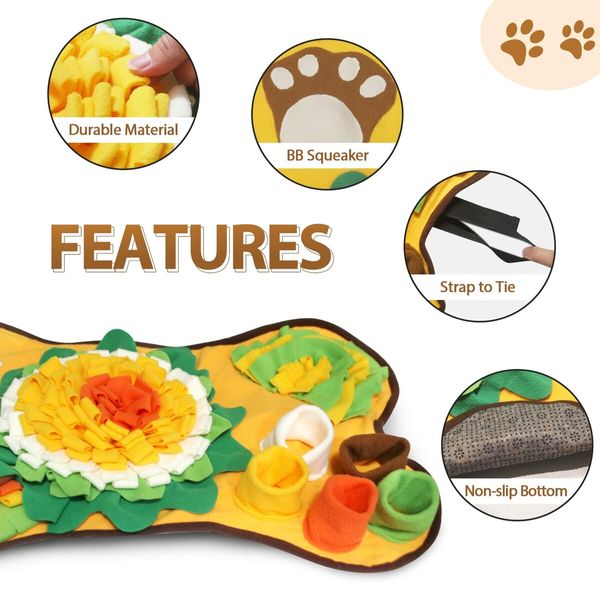 Snuffle Mat For Dogs,For Small And Medium Dogs,Interactive Sniff Mat Feeding Mat,Slow Feeder Sniffing Dog Treat Mat For Training And Stress Relief