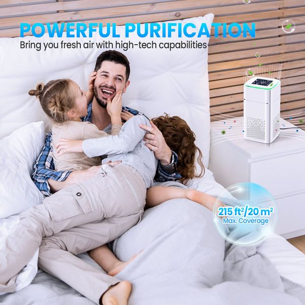 HEPA Air Purifier Cleaner Portable Room Dust Filter Purification System Quiet Activated Carbon Filtration 4 Speeds