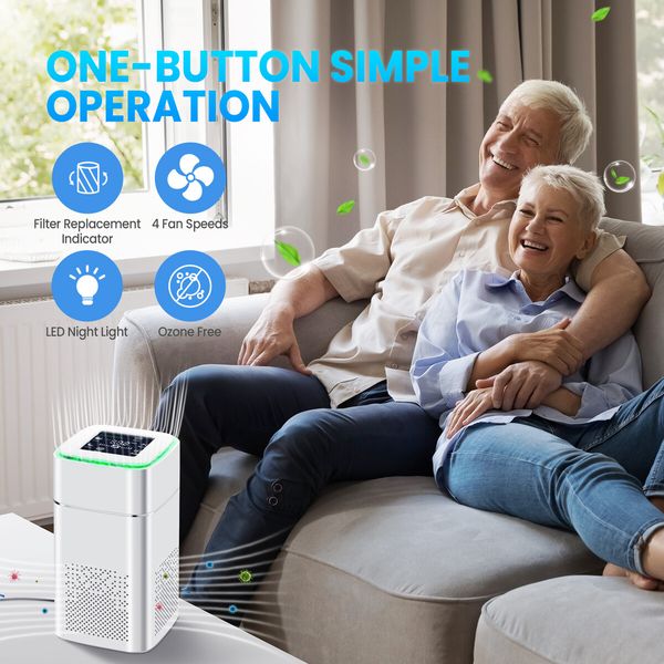 HEPA Air Purifier Cleaner Portable Room Dust Filter Purification System Quiet Activated Carbon Filtration 4 Speeds