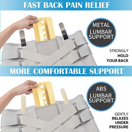 Back Support Belt for Women and Men, Lower Back Support for Herniated Disc, Removable Supports Belt,Suitable for Waist 80-95 CM