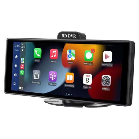 10 inch Touch Panel Dash Cam Wireless Carplay and Android Auto Mirror Link WiFi Bluetooth FM AUX TF Car Monitor HD 4K 1080P (TF Memory Card is Not Included)