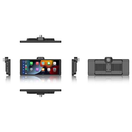 10 inch Touch Panel Dash Cam Wireless Carplay and Android Auto Mirror Link WiFi Bluetooth FM AUX TF Car Monitor HD 4K 1080P (TF Memory Card is Not Included)