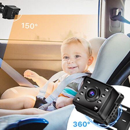 Car Baby Monitor, Surveillance Monitor, 4.3 Inch Camera Monitor Set, 360 Degree Rotation, Wide View