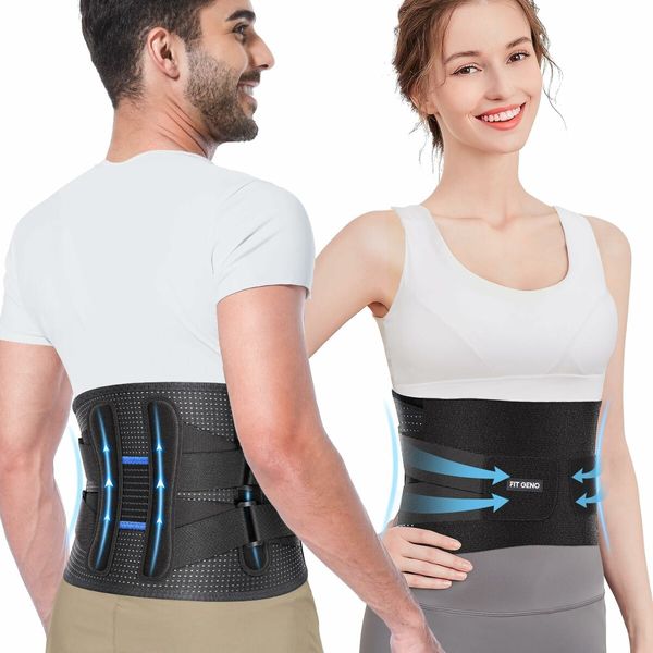 Back Brace Support for Women & Men - Provides Lumbar Support for Herniated Discs, Heavy Lifting - Breathable and Dual Adjustable-Size XL