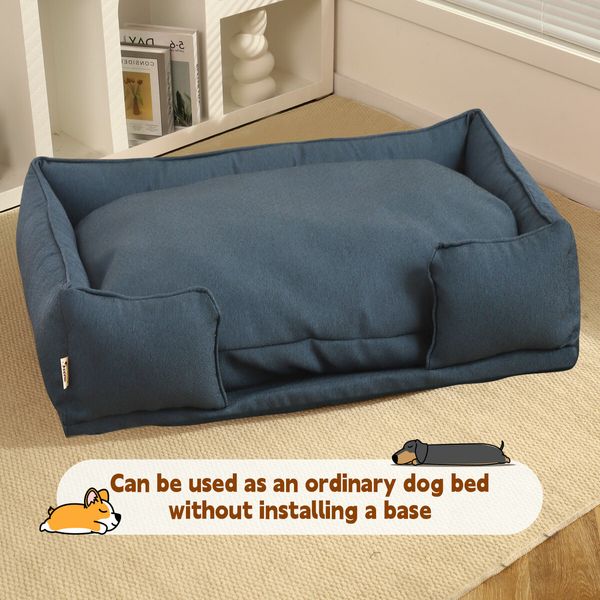 Large Pet Dog Bed Soft Puppy Sofa Cat Couch Lounge Chaise Raised Cushioned Doggy Furniture Removable Cover 90x60x24cm