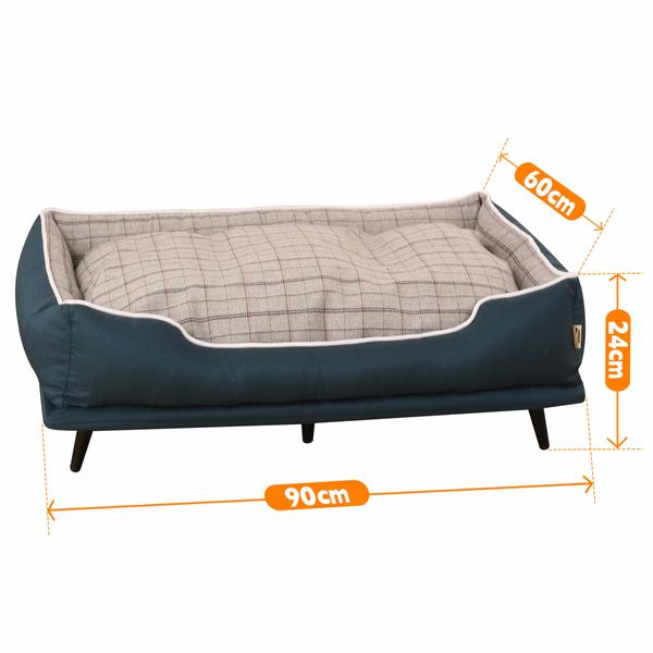 Large Pet Dog Bed Puppy Sofa Cat Couch Doggy Lounge Chaise Furniture Raised Elevated Soft Cushioned 90x60x24cm