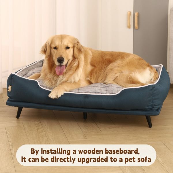 Large Pet Dog Bed Puppy Sofa Cat Couch Doggy Lounge Chaise Furniture Raised Elevated Soft Cushioned 90x60x24cm