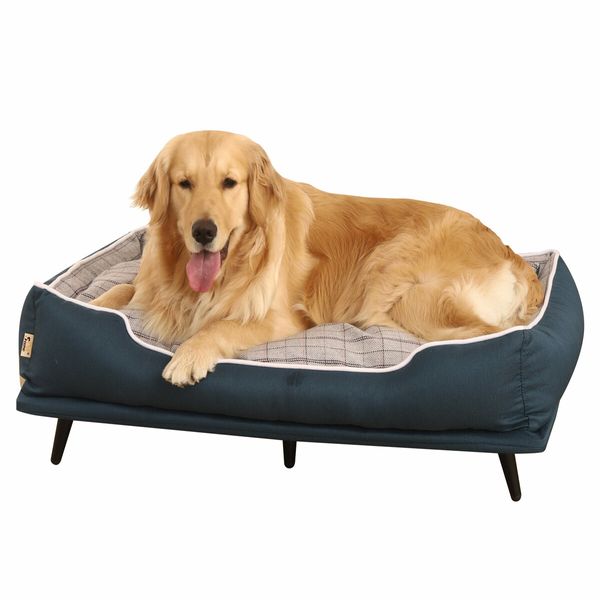 Large Pet Dog Bed Puppy Sofa Cat Couch Doggy Lounge Chaise Furniture Raised Elevated Soft Cushioned 90x60x24cm