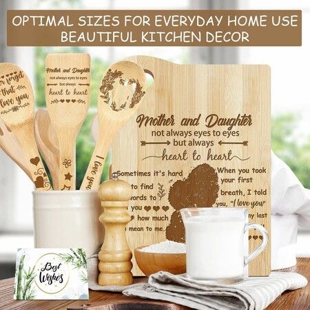 Mom and Daughter Cutting Board Set Bamboo Chopping Board EcoFriendly Chef Mothers Day Birthday Gifts Female Sister Anniversary Christmas Kitchen Present