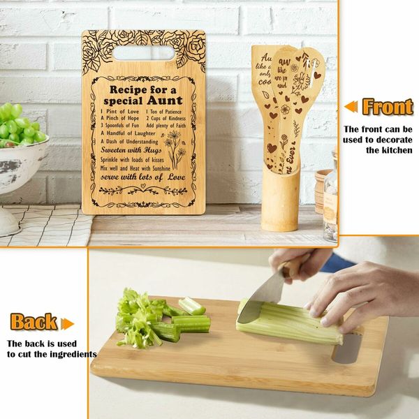 Cutting Board Set Bamboo Chopping Board Chaos Coordination EcoFriendly Chefs Choice Birthday Friendship Gifts Women Man Anniversary Christmas Kitchen Gifts