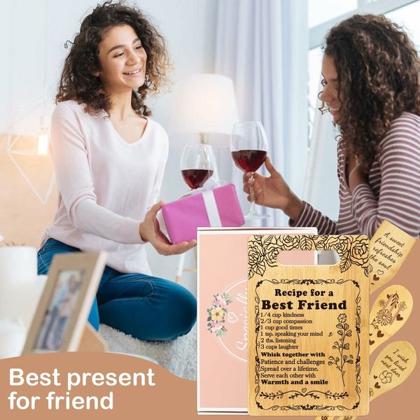 For Best Friend Cutting Board Set Bamboo Chopping Board EcoFriendly ChefGrade Birthday Friendship Gifts Women Friends Bestie Female Sister Anniversary Christmas Kitchen Present