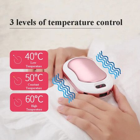 Rechargeable Hand Warmer,10000Mah Electric Hand Warmers,Quick Charge And 3 Levels,Portable Hand Warmer Power Bank For Outdoors,Camping Color Rose Pink