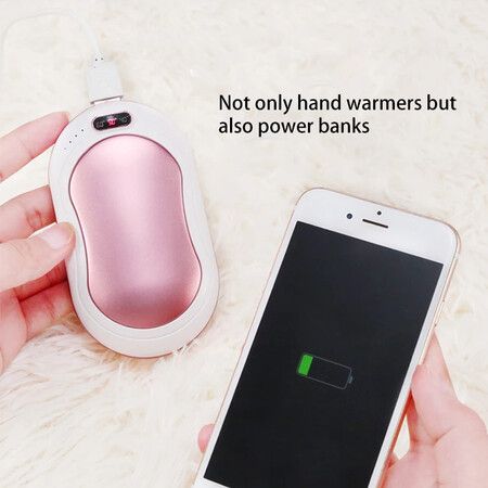 Rechargeable Hand Warmer,10000Mah Electric Hand Warmers,Quick Charge And 3 Levels,Portable Hand Warmer Power Bank For Outdoors,Camping Color Rose Pink