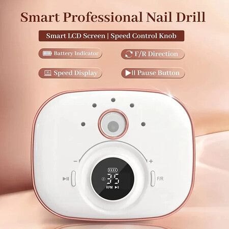 Professional Electric Nail Drill Machine Set, Nail File Set For Home And Salon, Nail Buffer Manicure Pedicure Polishing Tools-White