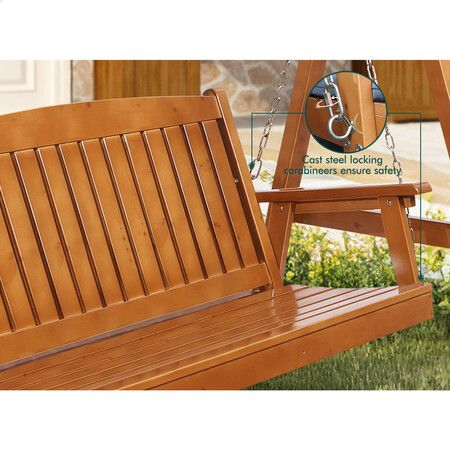 ALFORDSON Swing Chair Outdoor Furniture Wooden Garden Canopy Teak XL