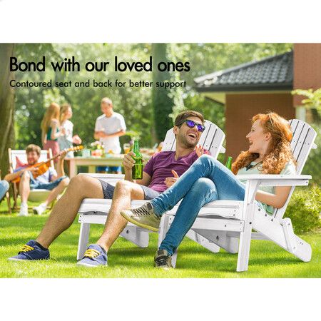 ALFORDSON Adirondack Chairs Wooden Outdoor Patio Furniture White