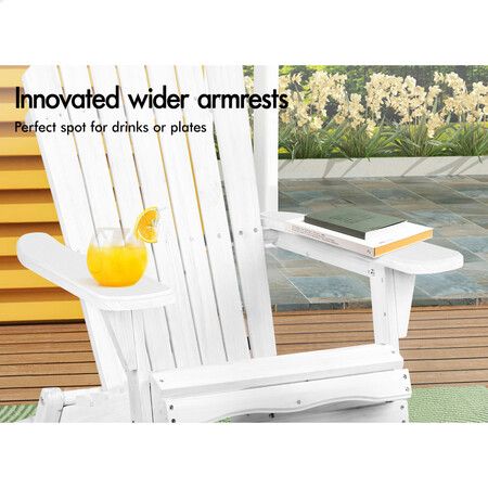 ALFORDSON Adirondack Chairs Wooden Outdoor Patio Furniture White