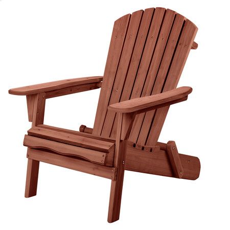 ALFORDSON Adirondack Chairs Wooden Outdoor Patio Furniture Brown