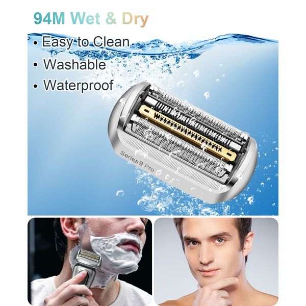 94M Replacement Shaver Head Compatible with Braun 9 Series Foil Shaver Models 9477cc 9330s 9465cc 9460cc 9419s 9390cc 9385cc