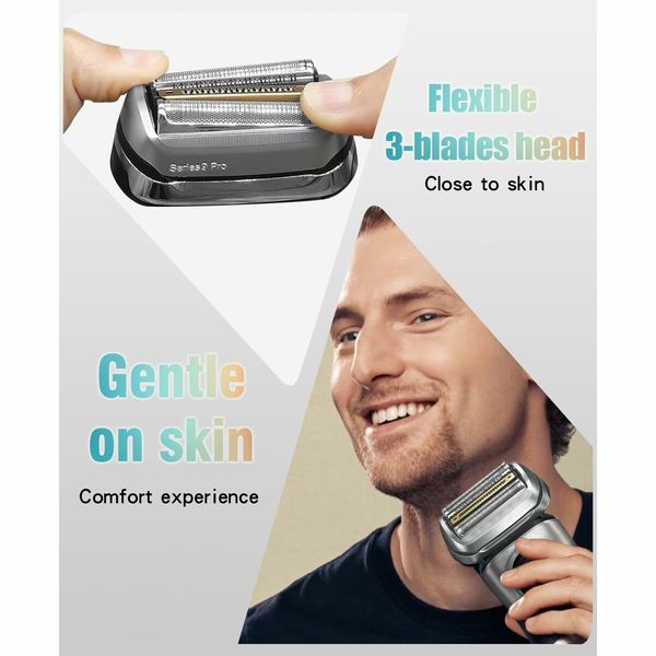 94M Replacement Shaver Head Compatible with Braun 9 Series Foil Shaver Models 9477cc 9330s 9465cc 9460cc 9419s 9390cc 9385cc