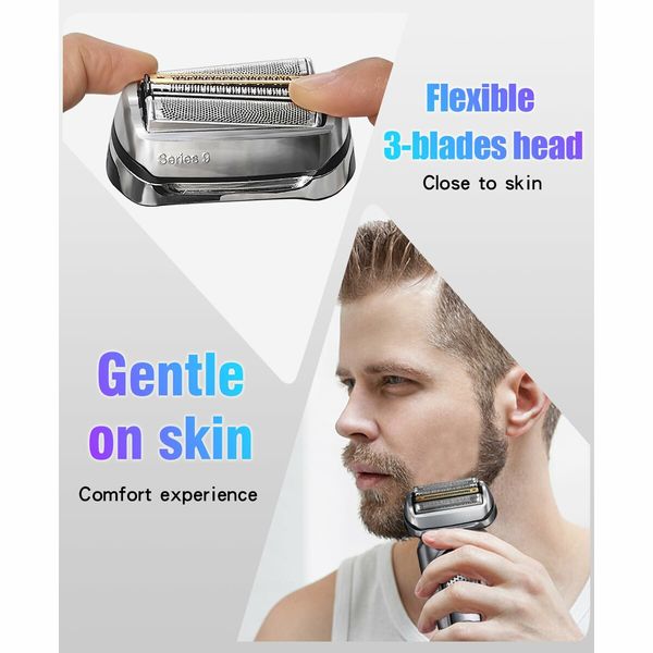 92S Replacement Shaver Head for Braun 9 Series Foil Shaver Compatible with Models 9477cc 9330s 9465cc 9460cc 9419s 9390cc 9385cc