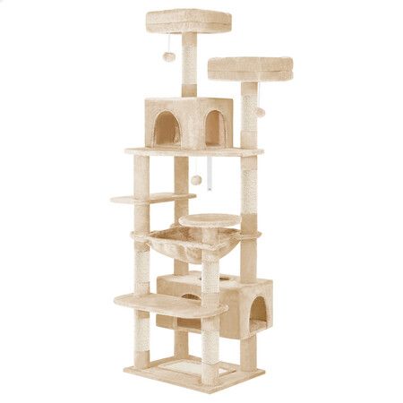 BEASTIE Cat Tree Tower Scratching Post Scratcher Condo House Furniture Beige 184